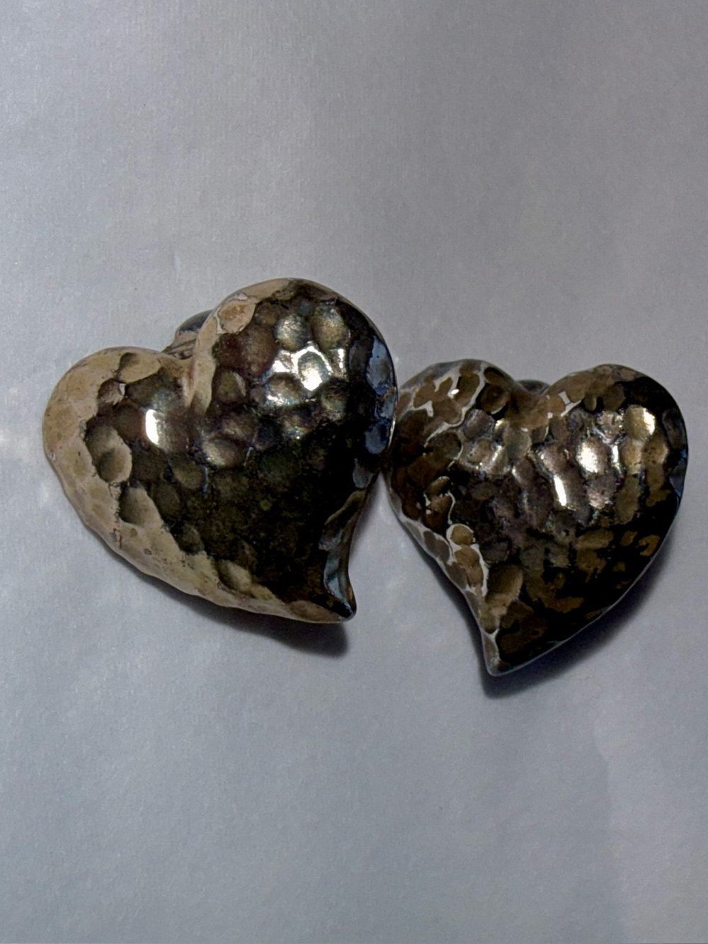 Vintage 1980’s Silver Tone Heart Clip Earrings